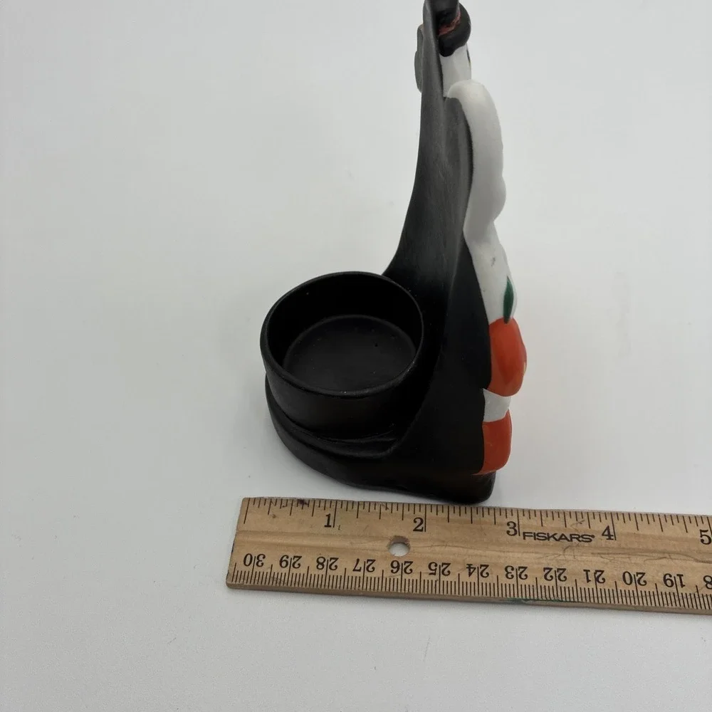 Halloween Ghost Couple Jack-O-Lantern Ceramic Tea Light Candle Holder Figurine
